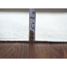 Load image into Gallery viewer, 2&#39;8&quot;x9&#39;8&quot; Cloud Gray, Hand Knotted, Afghan Angora Oushak with Leaf Design, Veggie Dyes, 100% Wool, Runner, Oriental Rug FWR124746