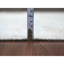 Load image into Gallery viewer, 3&#39;x9&#39;6&quot; Cerulean Blue, Hand Knotted, Afghan Angora Oushak With All Over Leaf Design, Vegetable Dyes, Pure Wool, Runner, Oriental Rug FWR124752