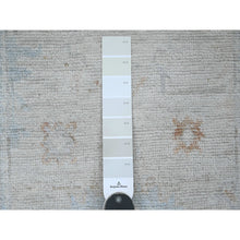 Load image into Gallery viewer, 2&#39;7&quot;x9&#39;8&quot; Snow White, Hand Knotted, Afghan Angora Oushak With Floral Pattern, Veggie Dyes, 100% Wool, Runner, Oriental Rug FWR124758