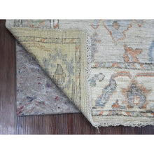 Load image into Gallery viewer, 2&#39;10&quot;x5&#39;10&quot; Medium Gray, Hand Knotted, Afghan Angora Oushak With Large Leaf Design, Vegetable Dyes, Pure Wool, Short Runner, Oriental Rug FWR124764