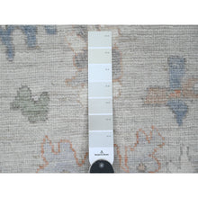 Load image into Gallery viewer, 2&#39;10&quot;x5&#39;10&quot; Medium Gray, Hand Knotted, Afghan Angora Oushak With Large Leaf Design, Vegetable Dyes, Pure Wool, Short Runner, Oriental Rug FWR124764