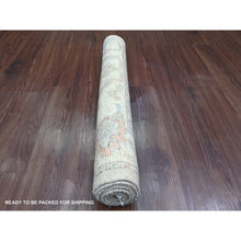 Load image into Gallery viewer, 2&#39;10&quot;x5&#39;10&quot; Medium Gray, Hand Knotted, Afghan Angora Oushak With Large Leaf Design, Vegetable Dyes, Pure Wool, Short Runner, Oriental Rug FWR124764