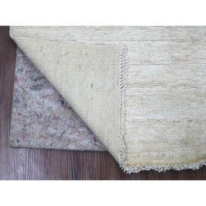 3'3"x5' Lace White, Pure Wool, Afghan Angora Oushak With All Over Pattern, Hand Knotted, Vegetable Dyes, Oriental Rug FWR124806