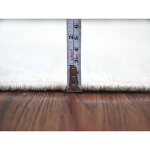 3'3"x5' Lace White, Pure Wool, Afghan Angora Oushak With All Over Pattern, Hand Knotted, Vegetable Dyes, Oriental Rug FWR124806