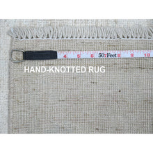 Load image into Gallery viewer, 3&#39;3&quot;x5&#39; Lace White, Pure Wool, Afghan Angora Oushak With All Over Pattern, Hand Knotted, Vegetable Dyes, Oriental Rug FWR124806