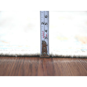 2'10"x4'9" Oyster Gray, Afghan Angora Oushak With All Over Pattern, Hand Knotted, Natural Dyes, 100% Wool, Oriental Rug FWR124830