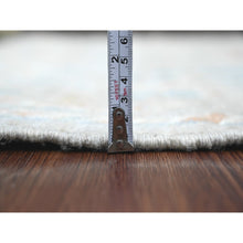 Load image into Gallery viewer, 4&#39;2&quot;x6&#39; Medium Gray, Afghan Angora Oushak with Colorful Leaf Pattern, Hand Knotted, Vegetable Dyes, 100% Wool, Oriental Rug FWR124848