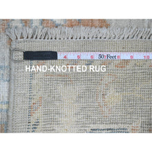 Load image into Gallery viewer, 4&#39;2&quot;x6&#39; Medium Gray, Afghan Angora Oushak With Colorful Leaf Pattern, Hand Knotted, Vegetable Dyes, 100% Wool, Oriental Rug FWR124848