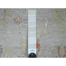 Load image into Gallery viewer, 4&#39;x5&#39;9&quot; Cloud Gray, Hand Knotted, Afghan Angora Oushak With Colorful Leaf Design, Vegetable Dyes, 100% Wool, Oriental Rug FWR124854