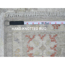 Load image into Gallery viewer, 4&#39;x5&#39;9&quot; Cloud Gray, Hand Knotted, Afghan Angora Oushak With Colorful Leaf Design, Vegetable Dyes, 100% Wool, Oriental Rug FWR124854