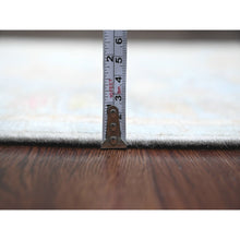 Load image into Gallery viewer, 2&#39;10&quot;x9&#39;10&quot; Cerulean Blue, Pure Wool, Afghan Angora Oushak with Floral Pattern, Hand Knotted, Veggie Dyes, Runner, Oriental Rug FWR124860