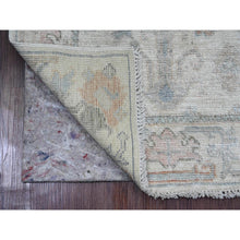 Load image into Gallery viewer, 2&#39;7&quot;x9&#39;6&quot; Pearl White, Afghan Angora Oushak with All Over Pattern, Hand Knotted, Veggie Dyes, 100% Wool, Runner, Oriental Rug FWR124878