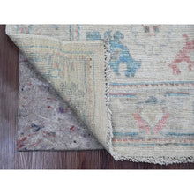 Load image into Gallery viewer, 2&#39;9&quot;x11&#39;7&quot; Chiffon White, Hand Knotted, Afghan Angora Oushak With All Over Pattern, Vegetable Dyes, Pure Wool, Runner, Oriental Rug FWR124884