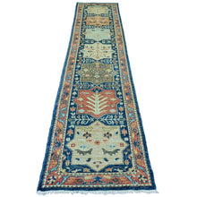 Load image into Gallery viewer, 2&#39;7&quot;x11&#39;9&quot; Imperial Blue, Aryana Grade, Afghan Peshawar with Caucasian Akstafa Design, Hand Knotted, High Mountain Wool, Runner, Oriental Rug FWR124890