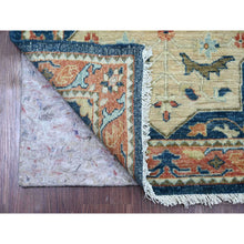 Load image into Gallery viewer, 2&#39;7&quot;x11&#39;9&quot; Imperial Blue, Aryana Grade, Afghan Peshawar With Caucasian Akstafa Design, Hand Knotted, High Mountain Wool, Runner, Oriental Rug FWR124890