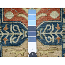 Load image into Gallery viewer, 2&#39;7&quot;x11&#39;9&quot; Imperial Blue, Aryana Grade, Afghan Peshawar with Caucasian Akstafa Design, Hand Knotted, High Mountain Wool, Runner, Oriental Rug FWR124890