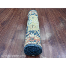 Load image into Gallery viewer, 2&#39;7&quot;x11&#39;9&quot; Imperial Blue, Aryana Grade, Afghan Peshawar with Caucasian Akstafa Design, Hand Knotted, High Mountain Wool, Runner, Oriental Rug FWR124890