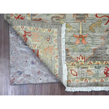 Load image into Gallery viewer, 2&#39;8&quot;x7&#39;8&quot; Fossil Gray, Aryana Collection, Heriz With Dragon Design, Vegetable Dyes, High Mountain Wool, Hand Knotted, Runner, Oriental Rug FWR124908