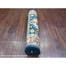 Load image into Gallery viewer, 2&#39;7&quot;x8&#39; Yale Blue, Aryana Grade, Peshawar with Karajeh Design, Vegetable Dyes, High Mountain Wool, Hand Knotted, Runner, Oriental Rug FWR124914