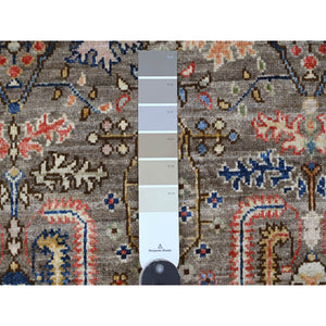 4'1"x9'8" Beaver Brown, Aryana Collection, Willow and Cypress Tree Design, Vegetable Dyes, Wide Runner, Oriental Rug FWR124926