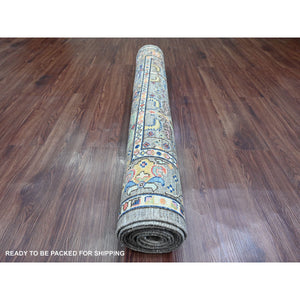 4'1"x9'8" Beaver Brown, Aryana Collection, Willow and Cypress Tree Design, Vegetable Dyes, Wide Runner, Oriental Rug FWR124926