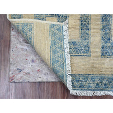 Load image into Gallery viewer, 2&#39;x3&#39;1&quot; Imperial Blue with Ivory, Moroccan Berber Influence with Geometric Pattern, High Mountain Wool, Denser Weave, Hand Knotted, Sample, Mat, Oriental Rug FWR124932