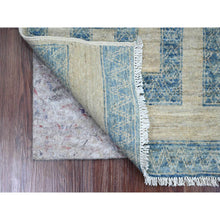 Load image into Gallery viewer, 2&#39;x3&#39;1&quot; Carolina Blue with Ivory, Geometric Design, Berber Influence, Denser Weave, High Mountain Wool, Hand Knotted, Mat, Sample, Oriental Rug FWR124944