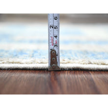 Load image into Gallery viewer, 2&#39;x3&#39;1&quot; Carolina Blue with Ivory, Geometric Design, Berber Influence, Denser Weave, High Mountain Wool, Hand Knotted, Mat, Sample, Oriental Rug FWR124944