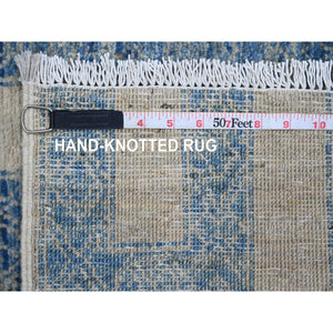 2'x3'1" Cashew White, Broken Pattern with Oushak Design, Borderless, 100% Wool, Hand Knotted, Mat, Sample, Oriental Rug FWR548790