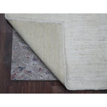 Load image into Gallery viewer, 2&#39;x3&#39; Alabaster White, Plain Solid Pattern, Lush And Plush, Hand Knotted, Hand Spun Ghazni Wool, Mat, Oriental Rug FWR124950