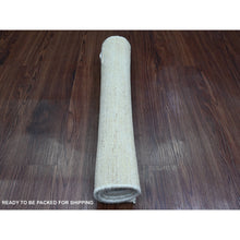 Load image into Gallery viewer, 2&#39;x3&#39; Alabaster White, Plain Solid Pattern, Lush And Plush, Hand Knotted, Hand Spun Ghazni Wool, Mat, Oriental Rug FWR124950