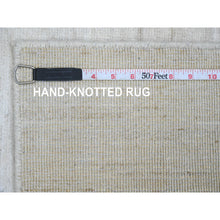 Load image into Gallery viewer, 2&#39;x3&#39; Alabaster White, Plain Solid Pattern, Lush And Plush, Hand Knotted, Hand Spun Ghazni Wool, Mat, Oriental Rug FWR124950