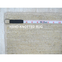 Load image into Gallery viewer, 2&#39;10&quot;x4&#39;9&quot; Daisy White, Plain Solid Pattern, Hand Knotted, Hand Spun Ghazni Wool, Lush And Plush, Oriental Rug FWR124956