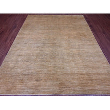 Load image into Gallery viewer, 7&#39;10&quot;x9&#39;5&quot; Tawny Brown, Plain Solid Pattern, Hand Spun Ghazni Wool, Hand Knotted, Lush And Plush, Oriental Rug FWR124974