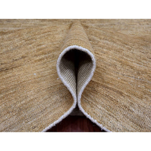 7'10"x9'5" Tawny Brown, Plain Solid Pattern, Hand Spun Ghazni Wool, Hand Knotted, Lush And Plush, Oriental Rug FWR124974