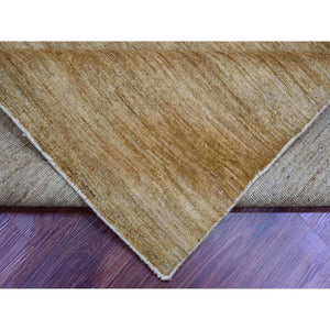 7'10"x9'5" Tawny Brown, Plain Solid Pattern, Hand Spun Ghazni Wool, Hand Knotted, Lush And Plush, Oriental Rug FWR124974