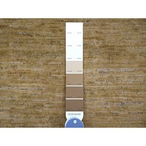 7'10"x9'5" Tawny Brown, Plain Solid Pattern, Hand Spun Ghazni Wool, Hand Knotted, Lush And Plush, Oriental Rug FWR124974