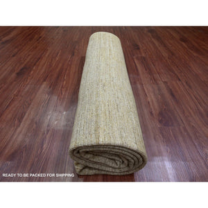 7'10"x9'5" Tawny Brown, Plain Solid Pattern, Hand Spun Ghazni Wool, Hand Knotted, Lush And Plush, Oriental Rug FWR124974