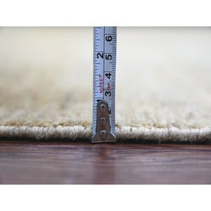 7'10"x9'5" Tawny Brown, Plain Solid Pattern, Hand Spun Ghazni Wool, Hand Knotted, Lush And Plush, Oriental Rug FWR124974