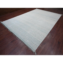 Load image into Gallery viewer, 9&#39;7&quot;x14&#39;3&quot; Light Green, Moroccan Weave With Geometric Pattern, Hand Knotted, Soft Wool, Tone On Tone, Textured Pile, Oriental Rug FWR124980
