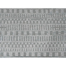 Load image into Gallery viewer, 9&#39;7&quot;x14&#39;3&quot; Light Green, Moroccan Weave With Geometric Pattern, Hand Knotted, Soft Wool, Tone On Tone, Textured Pile, Oriental Rug FWR124980