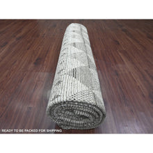 Load image into Gallery viewer, 9&#39;3&quot;x13&#39;2&quot; Cotton White, Moroccan Weave With Geometric Pattern, Soft Wool, Hand Knotted, Tone On Tone, Textured Pile, Oriental Rug FWR124992