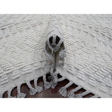 Load image into Gallery viewer, 8&#39;10&quot;x12&#39;8&quot; Chiffon White, Moroccan Weave With Geometric Pattern, Hand Knotted, Soft Wool, Tone On Tone, Textured Pile, Oriental Rug FWR124998
