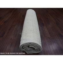 Load image into Gallery viewer, 8&#39;10&quot;x12&#39;8&quot; Chiffon White, Moroccan Weave With Geometric Pattern, Hand Knotted, Soft Wool, Tone On Tone, Textured Pile, Oriental Rug FWR124998