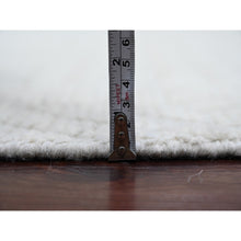 Load image into Gallery viewer, 8&#39;10&quot;x12&#39;8&quot; Chiffon White, Moroccan Weave With Geometric Pattern, Hand Knotted, Soft Wool, Tone On Tone, Textured Pile, Oriental Rug FWR124998