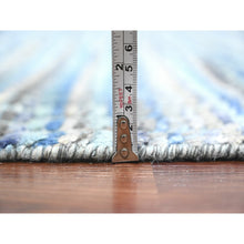 Load image into Gallery viewer, 8&#39;1&quot;x10&#39;8&quot; Shades Of Blue With Gray, Moroccan Weave With Geometric Pattern, Hand Knotted, Soft Wool, Tone On Tone, Textured Pile, Oriental Rug FWR125004