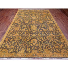 Load image into Gallery viewer, 8&#39;6&quot;x11&#39;10&quot; Chocolate Brown, Peshawar with Ziegler Mahal, All Over Design, Distressed, Zero Pile, Hand Knotted, Pure Wool, Oriental Rug FWR125022