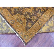 Load image into Gallery viewer, 8&#39;6&quot;x11&#39;10&quot; Chocolate Brown, Peshawar with Ziegler Mahal, All Over Design, Distressed, Zero Pile, Hand Knotted, Pure Wool, Oriental Rug FWR125022