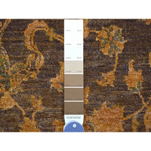 Load image into Gallery viewer, 8&#39;6&quot;x11&#39;10&quot; Chocolate Brown, Peshawar with Ziegler Mahal, All Over Design, Distressed, Zero Pile, Hand Knotted, Pure Wool, Oriental Rug FWR125022