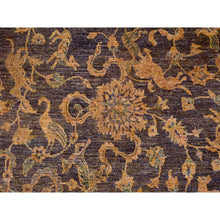 Load image into Gallery viewer, 8&#39;6&quot;x11&#39;10&quot; Chocolate Brown, Peshawar with Ziegler Mahal, All Over Design, Distressed, Zero Pile, Hand Knotted, Pure Wool, Oriental Rug FWR125022